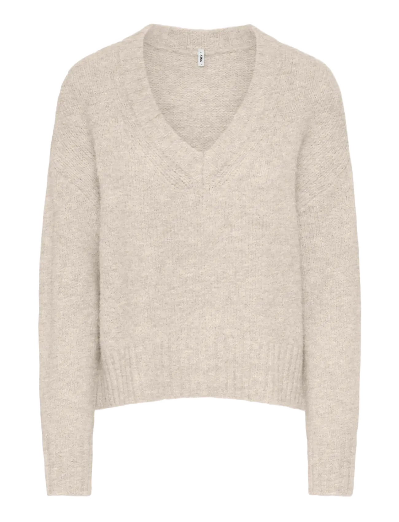 ONLY ONLFIONA LS LOOSE V-NECK KNT - Kleidung - BIRCH / cream
