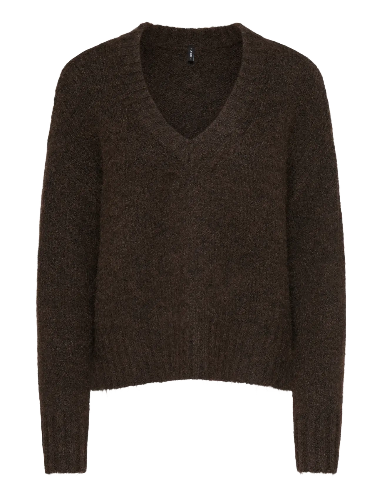 ONLY ONLFIONA LS LOOSE V-NECK KNT - Kleidung - COFFEE BEAN / brown