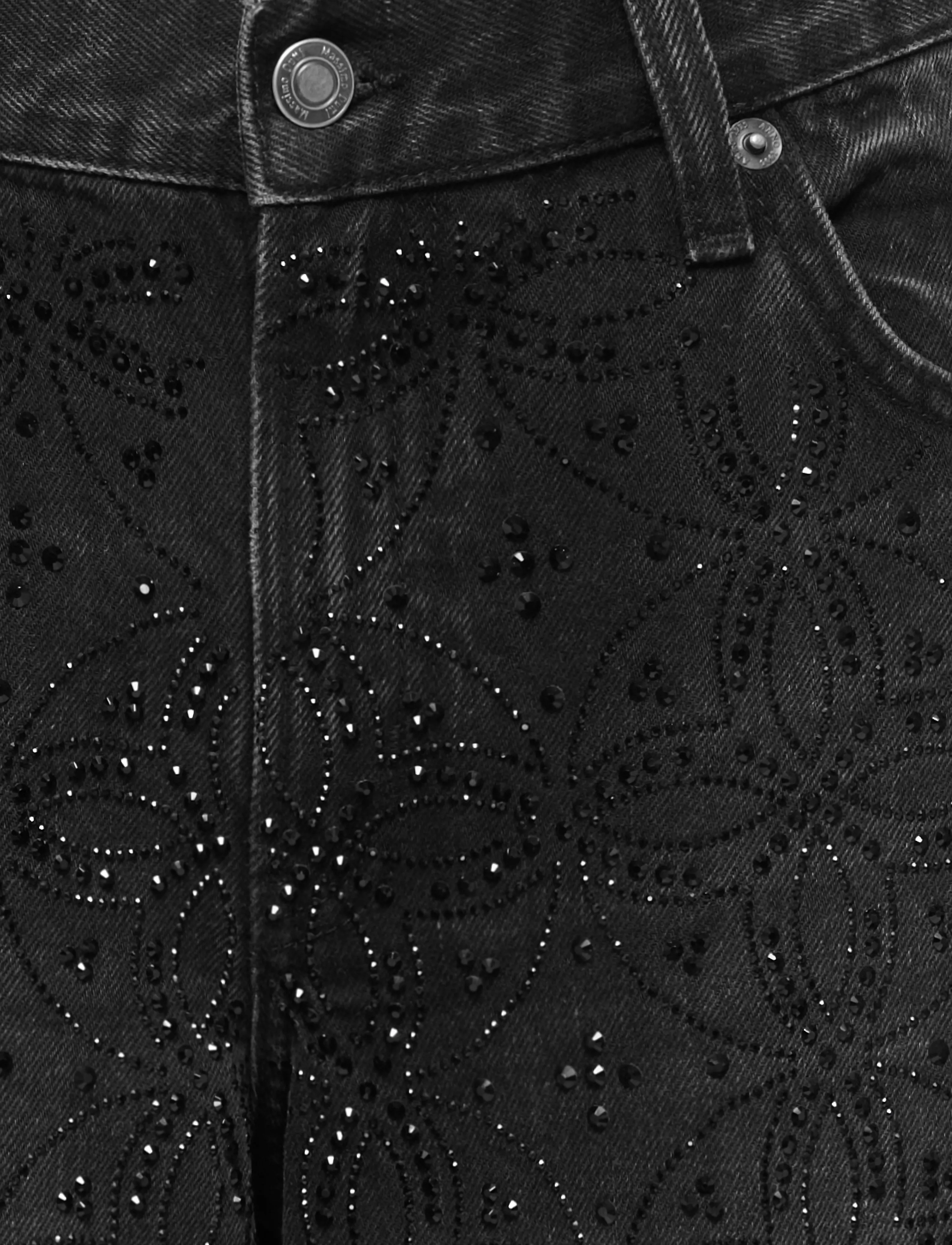 ONLY - ONLGIANNA MW STR RHINESTONE DNM DOT - igapäevane stiil - washed black - 2