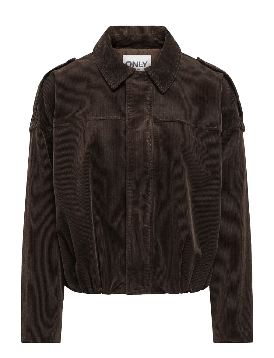 ONLY - ONLMOON-FLORA L/S CORD BOMBER JACKET PNT - bomber jackets - chocolate brown - 1