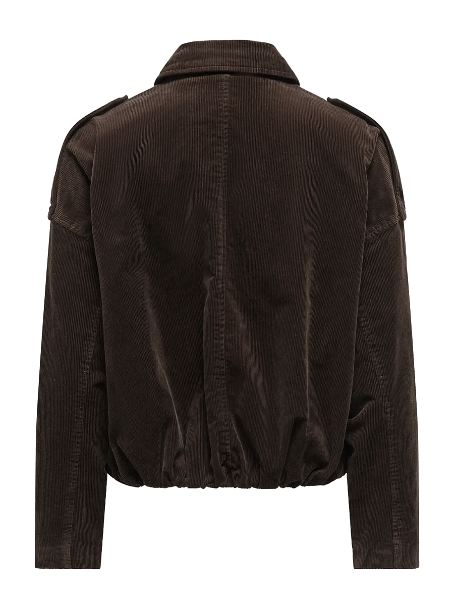 ONLY - ONLMOON-FLORA L/S CORD BOMBER JACKET PNT - bomber jackets - chocolate brown - 2