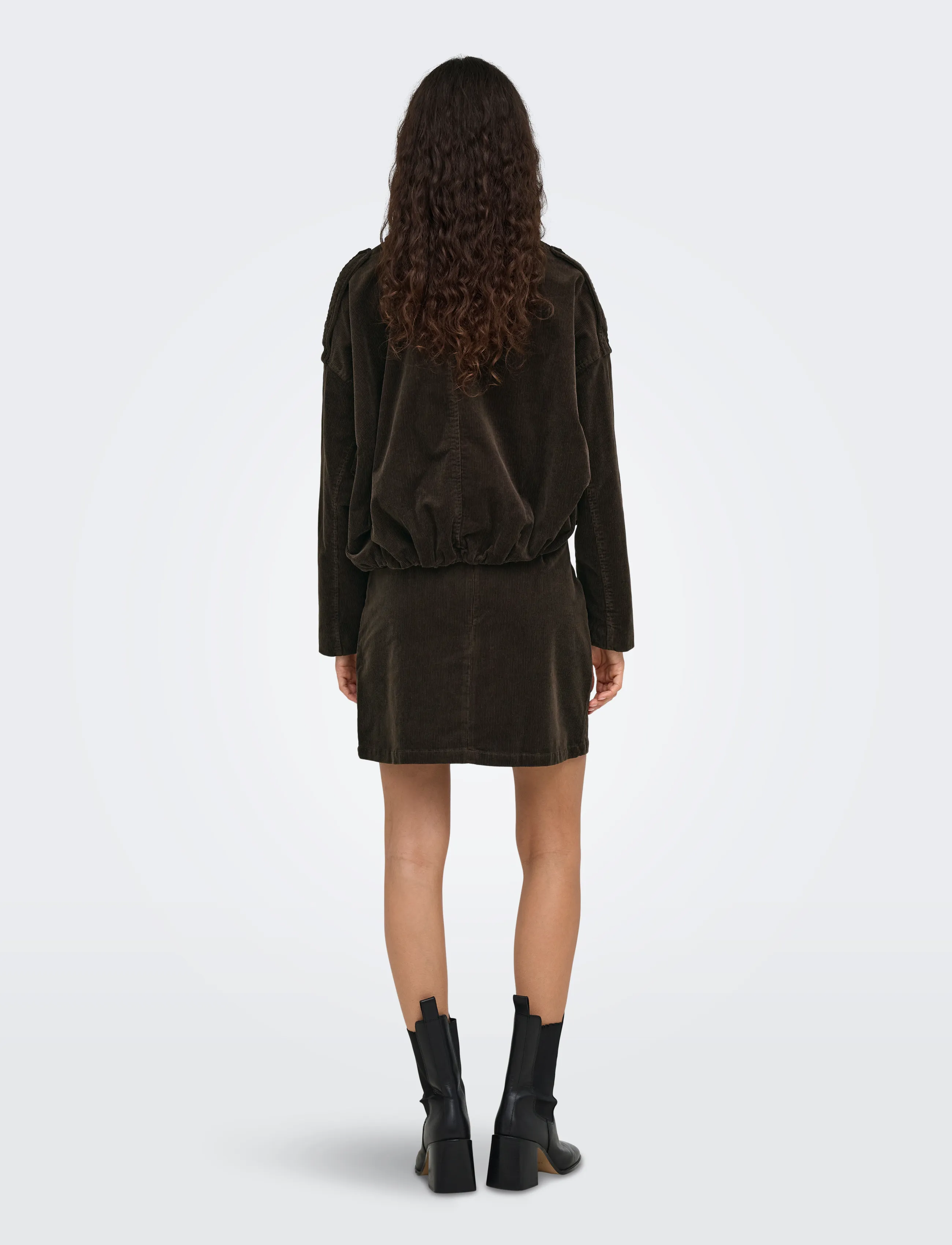 ONLY - ONLMOON-FLORA L/S CORD BOMBER JACKET PNT - bomber jackets - chocolate brown - 3