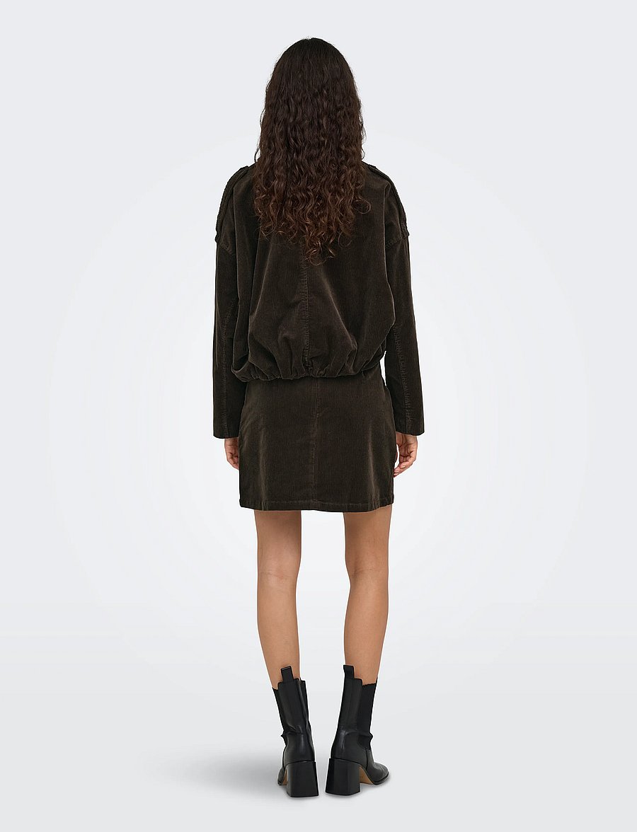 ONLY - ONLMOON-FLORA L/S CORD BOMBER JACKET PNT - bomber jackets - chocolate brown - 3