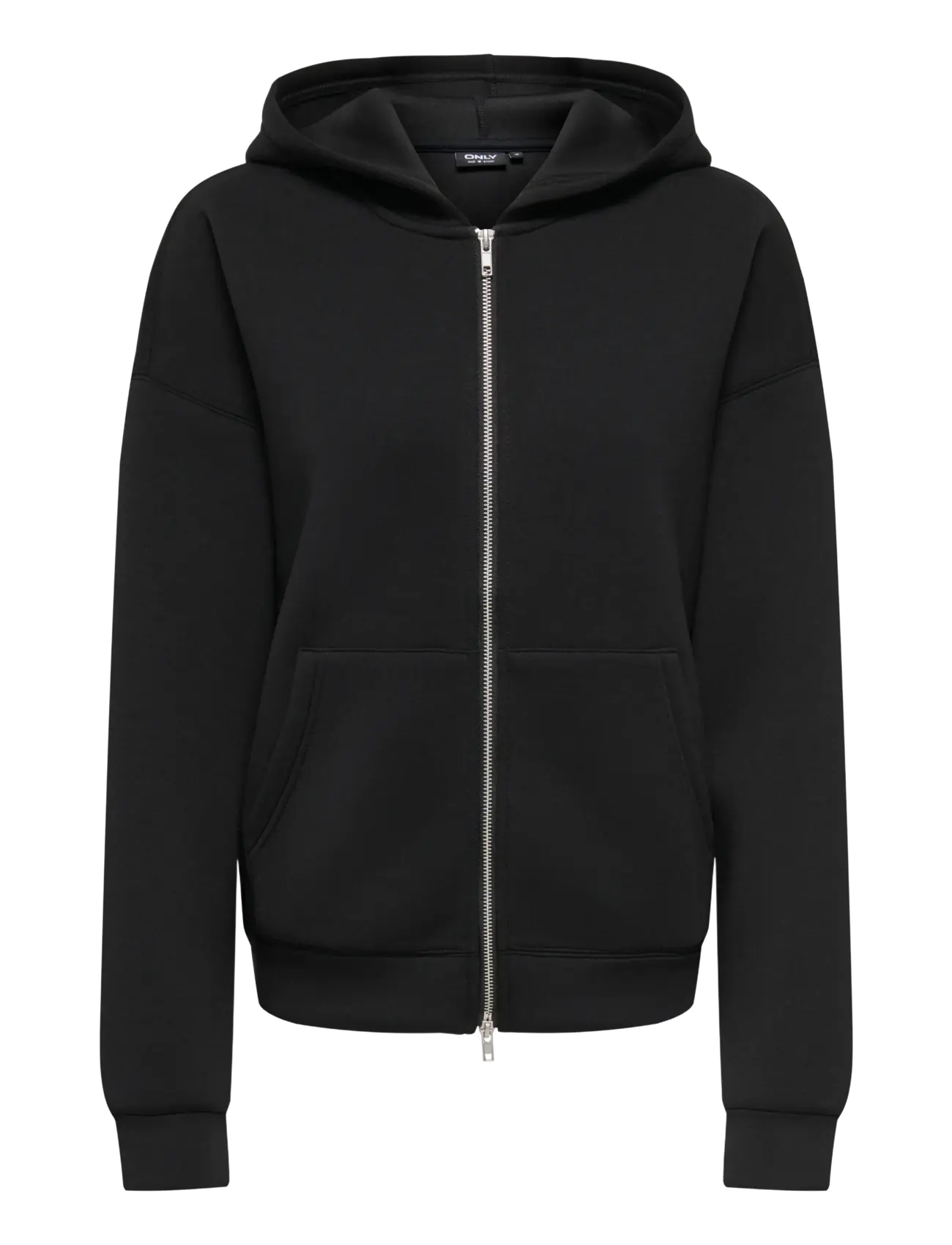 ONLY ONLNAOMI L/S TWO-WAY ZIP HOODIE SWT NOOS - ONLY - BLACK / black