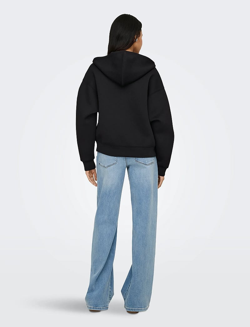 ONLY - ONLNAOMI L/S TWO-WAY ZIP HOODIE SWT NOOS - kapuzenpullover - black - 3