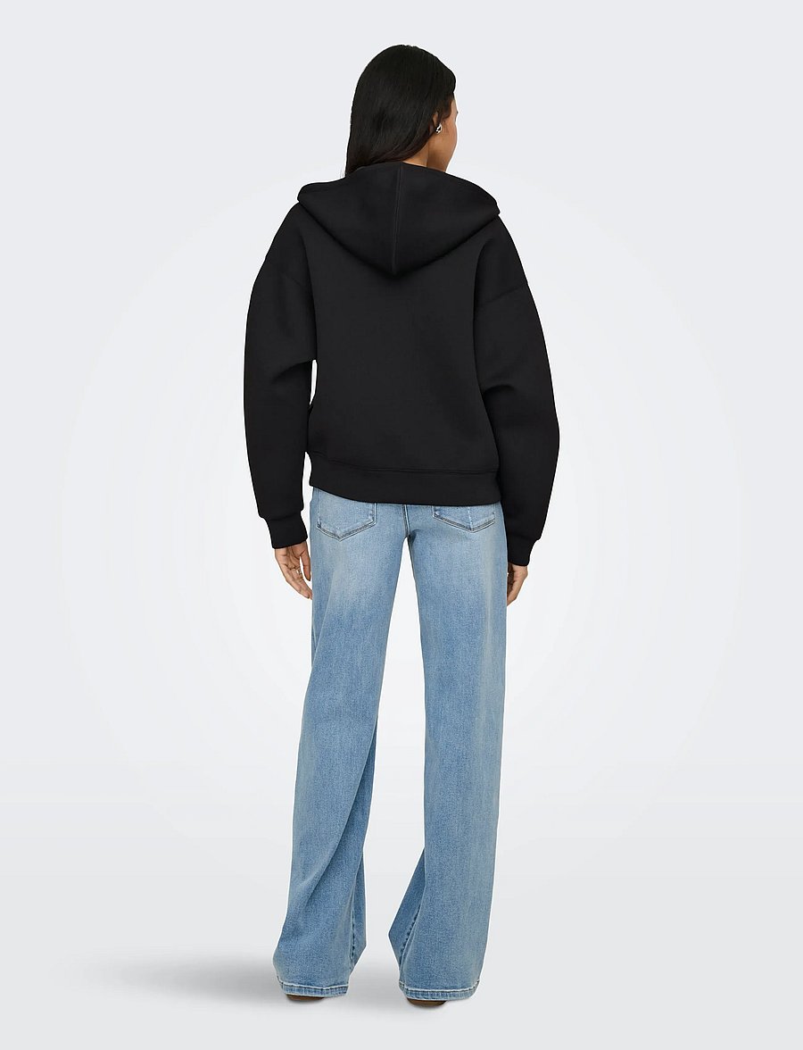 ONLY - ONLNAOMI L/S TWO-WAY ZIP HOODIE SWT NOOS - kapuzenpullover - black - 3