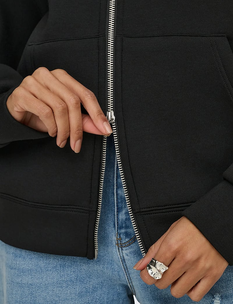 ONLY - ONLNAOMI L/S TWO-WAY ZIP HOODIE SWT NOOS - kapuzenpullover - black - 5