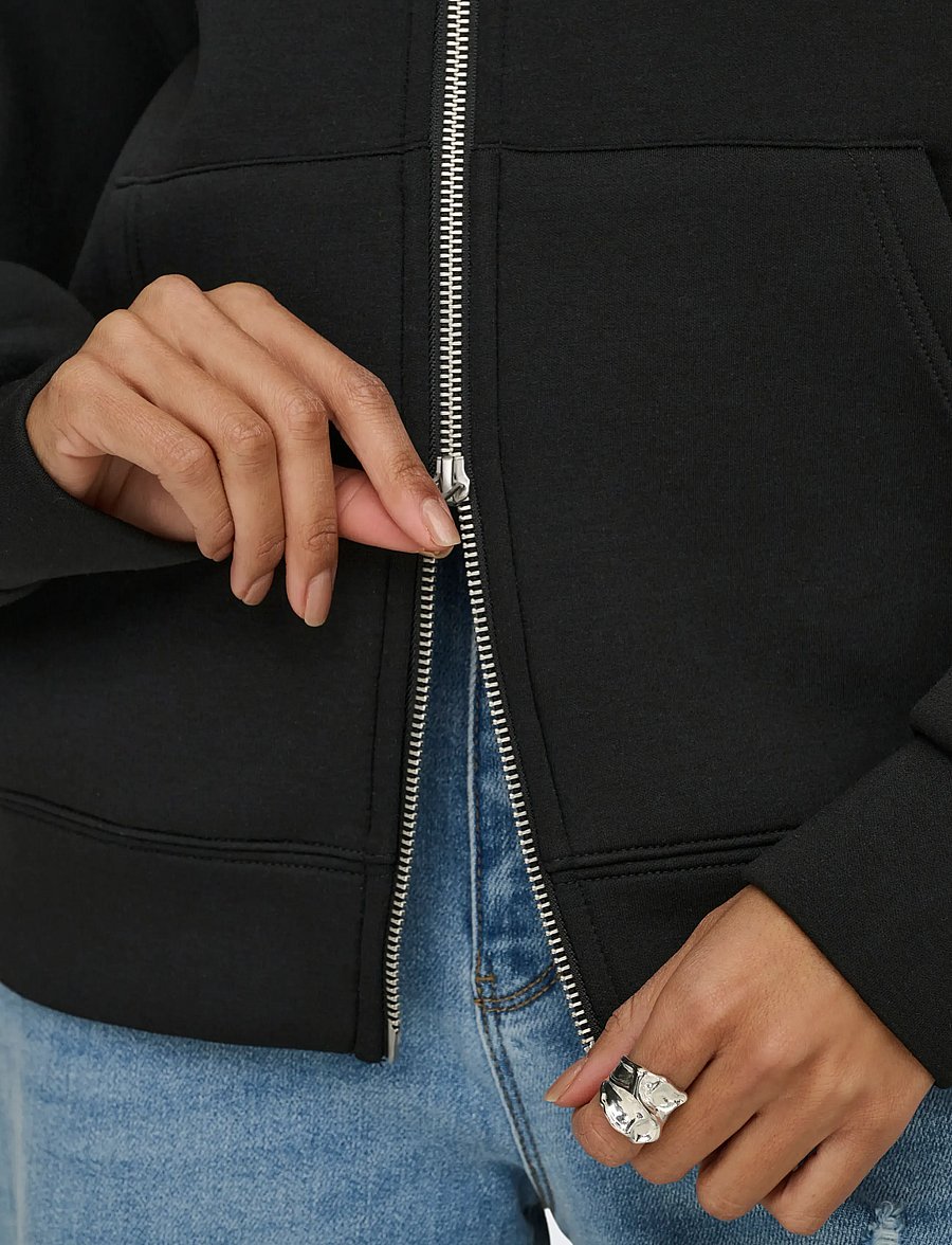 ONLY - ONLNAOMI L/S TWO-WAY ZIP HOODIE SWT NOOS - kapuzenpullover - black - 5