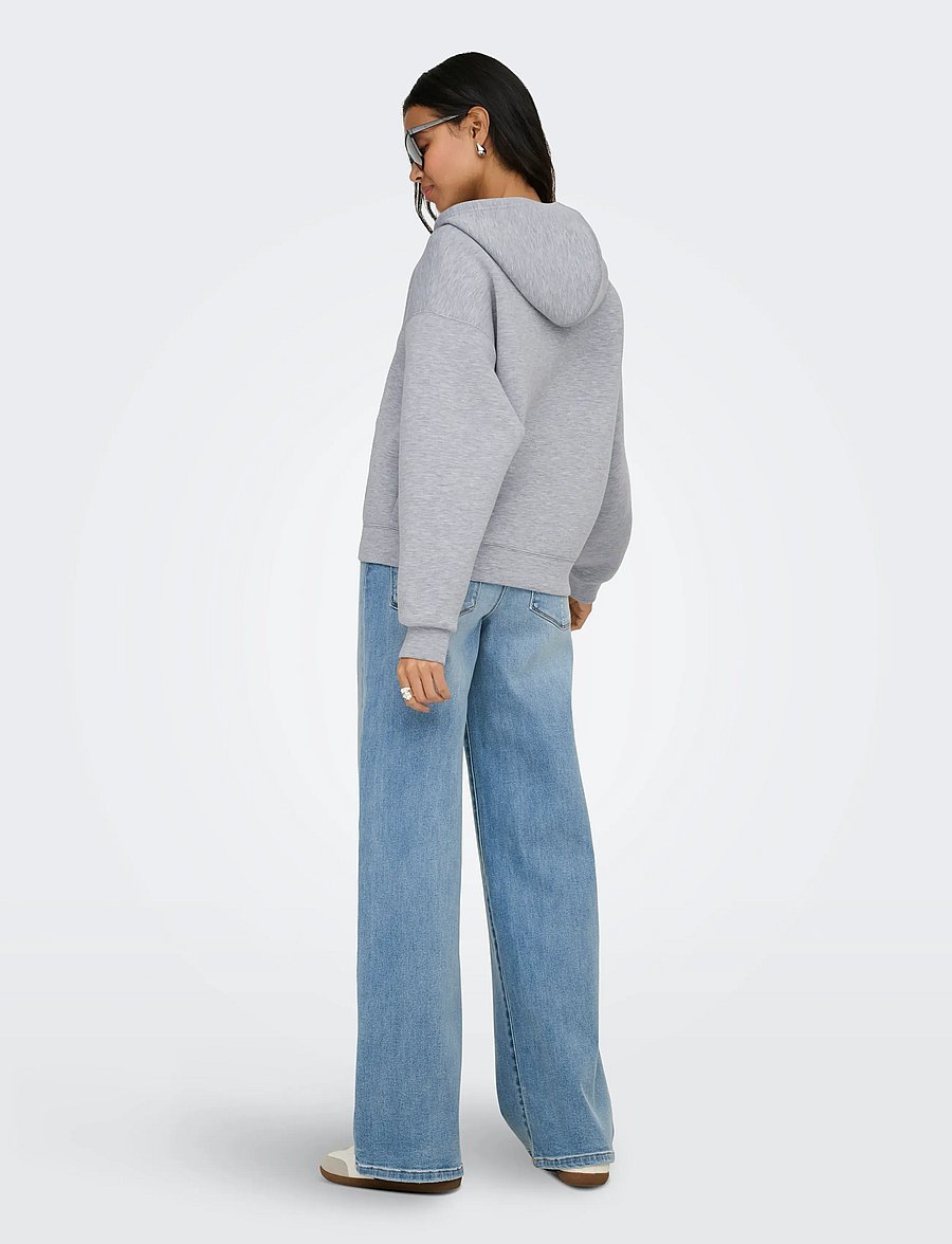 ONLY - ONLNAOMI L/S TWO-WAY ZIP HOODIE SWT NOOS - kapuzenpullover - light grey melange - 3