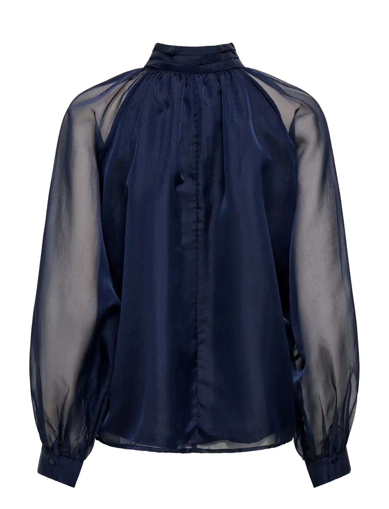 ONLY - ONLLUMERIA L/S TIE BLOUSE WVN - långärmade blusar - navy blazer - 1