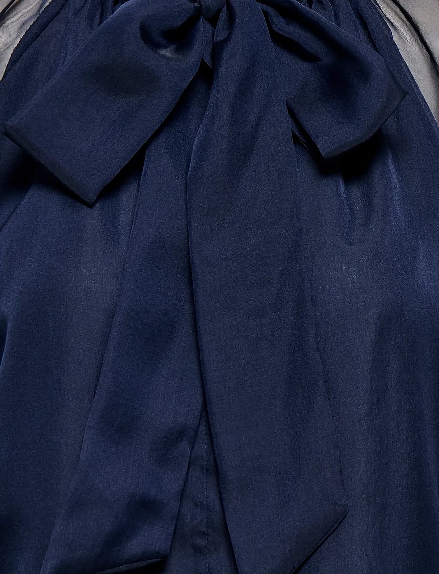 ONLY - ONLLUMERIA L/S TIE BLOUSE WVN - långärmade blusar - navy blazer - 2