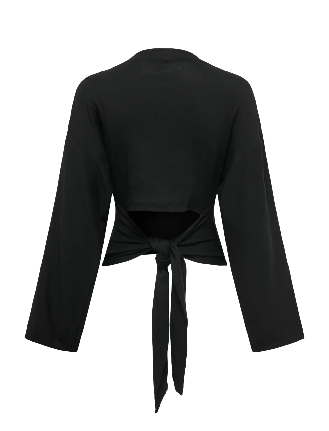 ONLY - ONLESTRID L/S TIE TOP JRS - långärmade toppar - black - 2