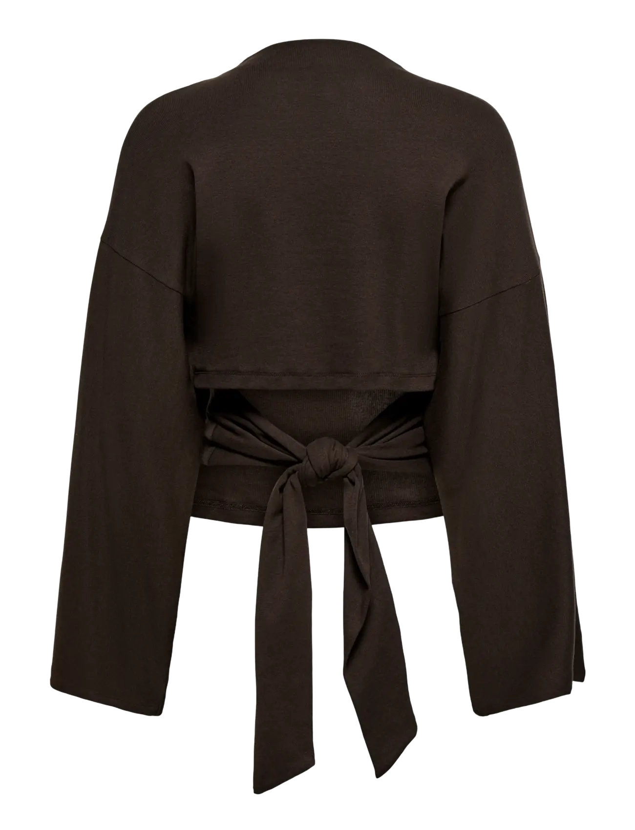 ONLY - ONLESTRID L/S TIE TOP JRS - långärmade toppar - coffee bean - 2