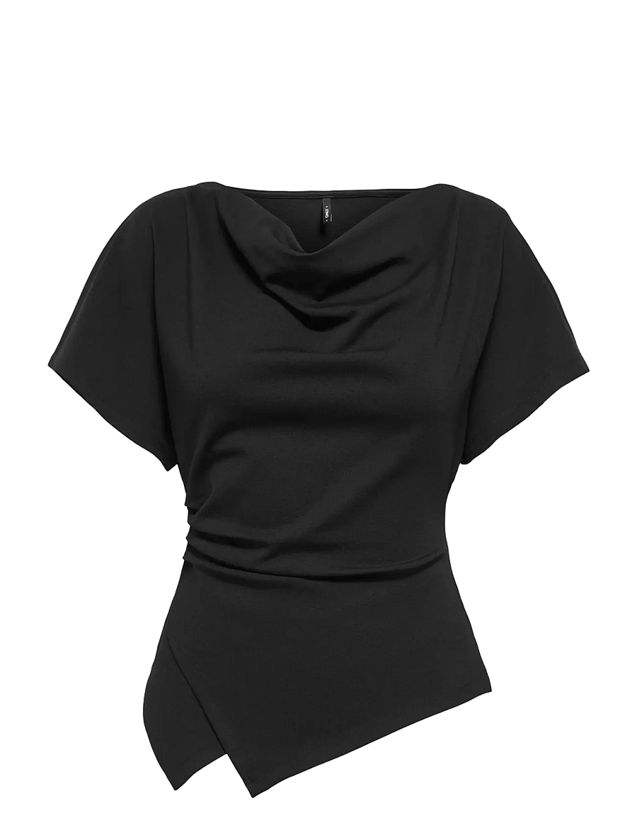 ONLY - ONLEMBER S/S WATERFALL TOP JRS - t-shirts - black - 1