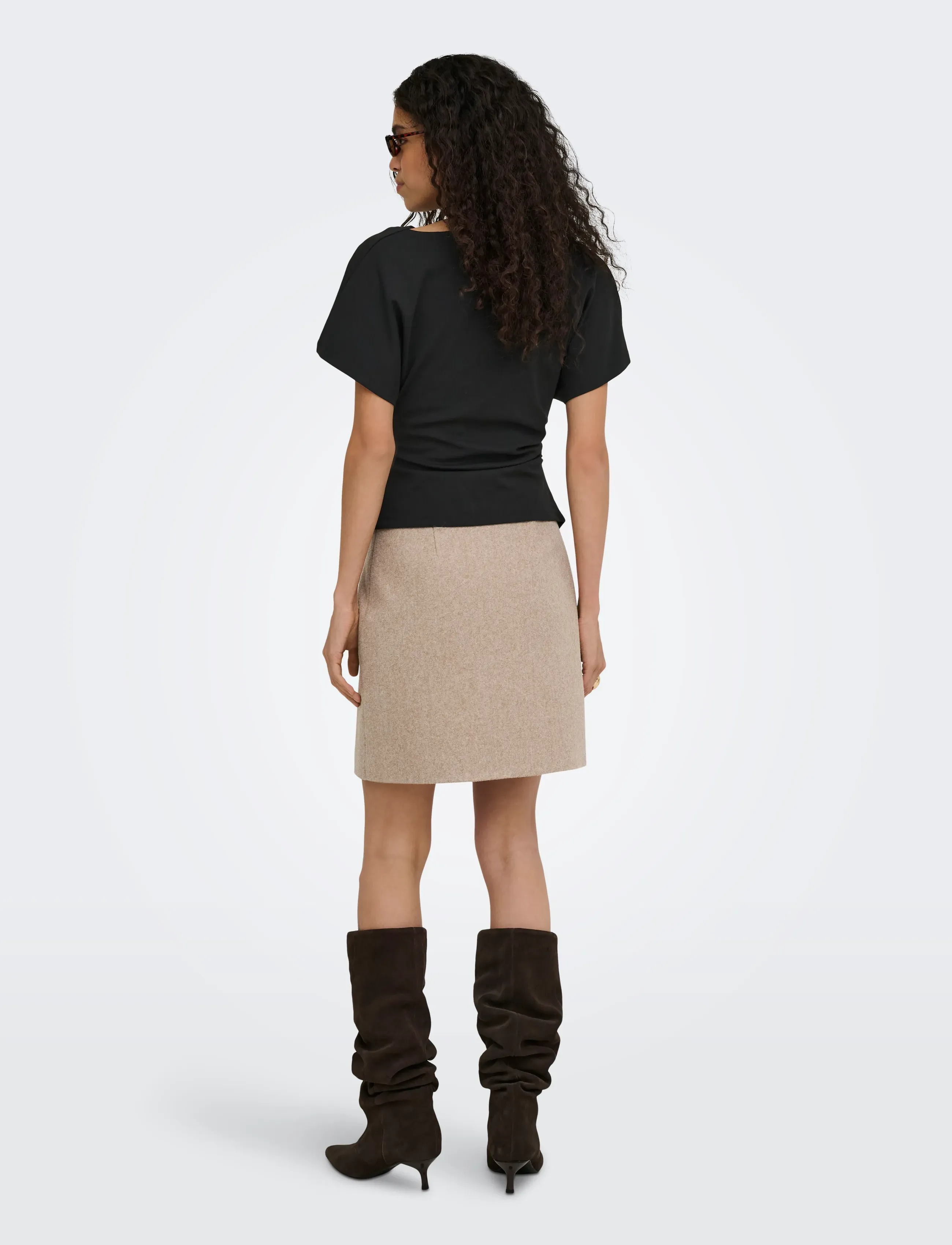 ONLY - ONLEMBER S/S WATERFALL TOP JRS - t-shirts - black - 3