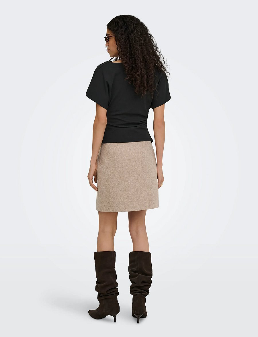 ONLY - ONLEMBER S/S WATERFALL TOP JRS - t-shirts - black - 3