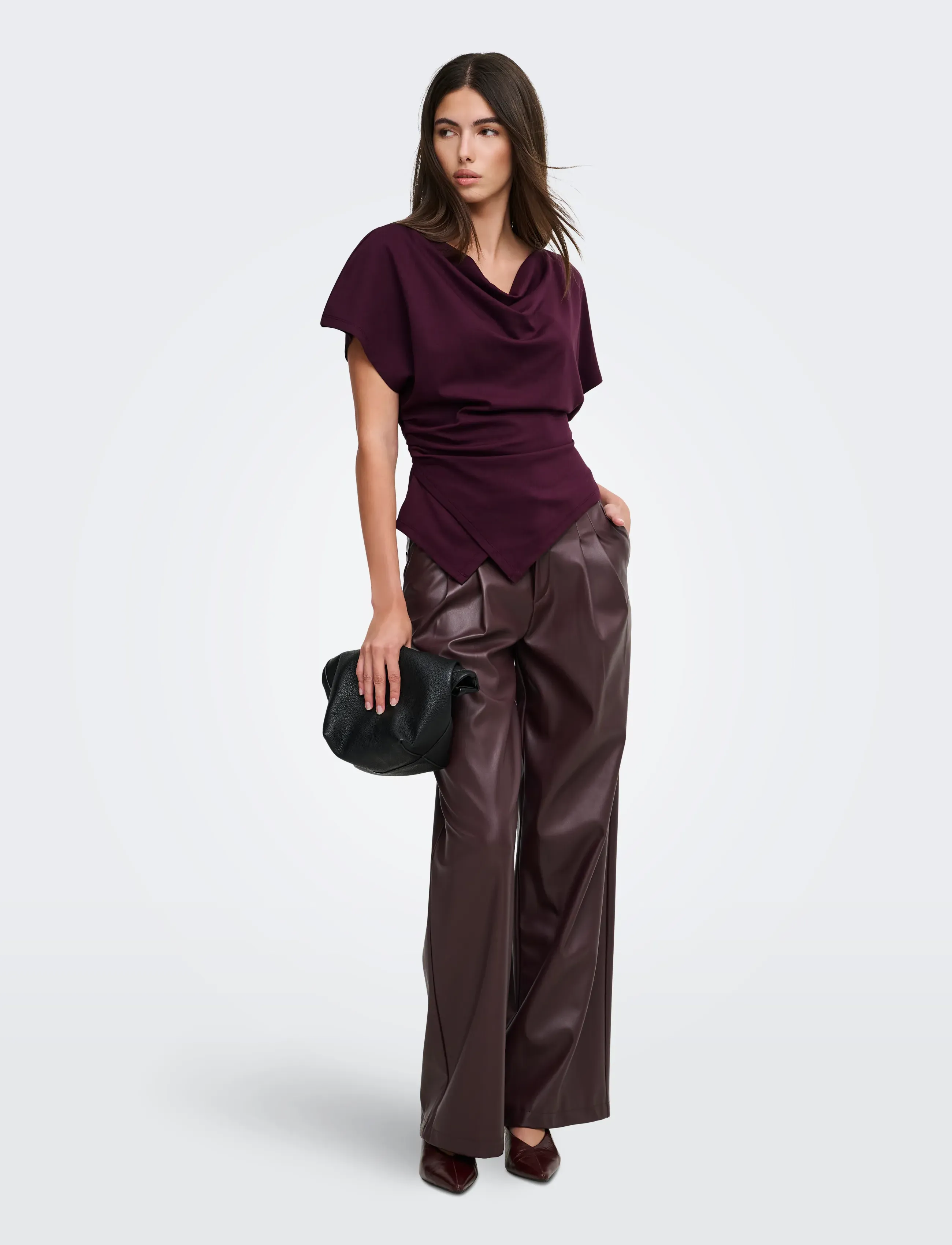 ONLY - ONLEMBER S/S WATERFALL TOP JRS - t-shirts - winetasting - 4