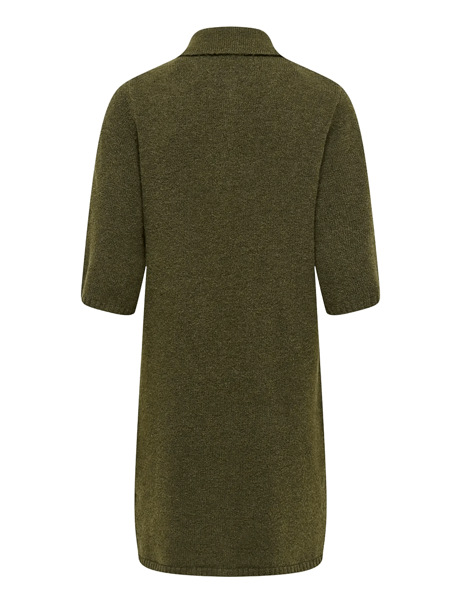 ONLY - ONLALIVIA 2/4 COLLAR DRESS KNT - skjortklänningar - beech - 2