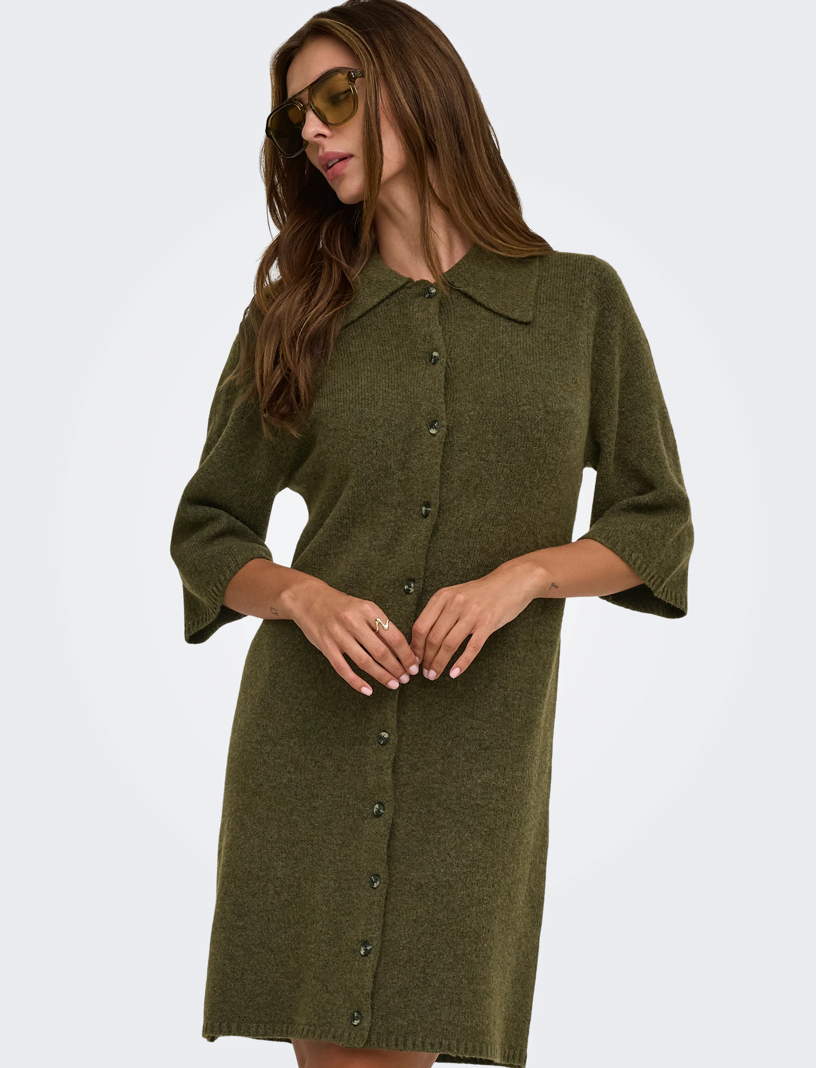 ONLY Onlalivia 2/4 Collar Dress Knt stickade klänningar dam – bild 6