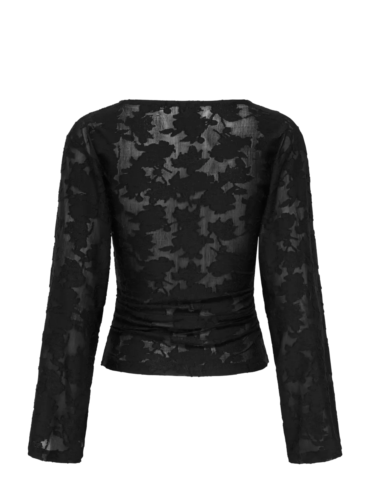 ONLY - ONLNADIA L/S RUCHING TOP JRS - black - 2