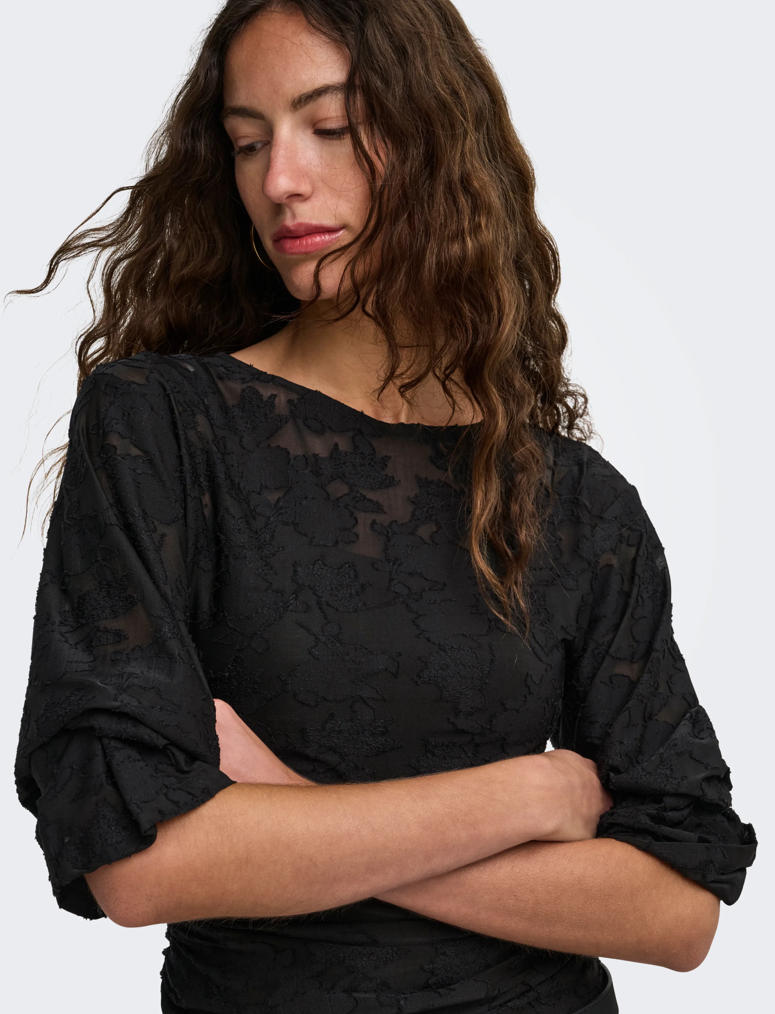 ONLY Onlnadia L/S Ruching Top Jrs långärmade t-shirt dam – bild 6