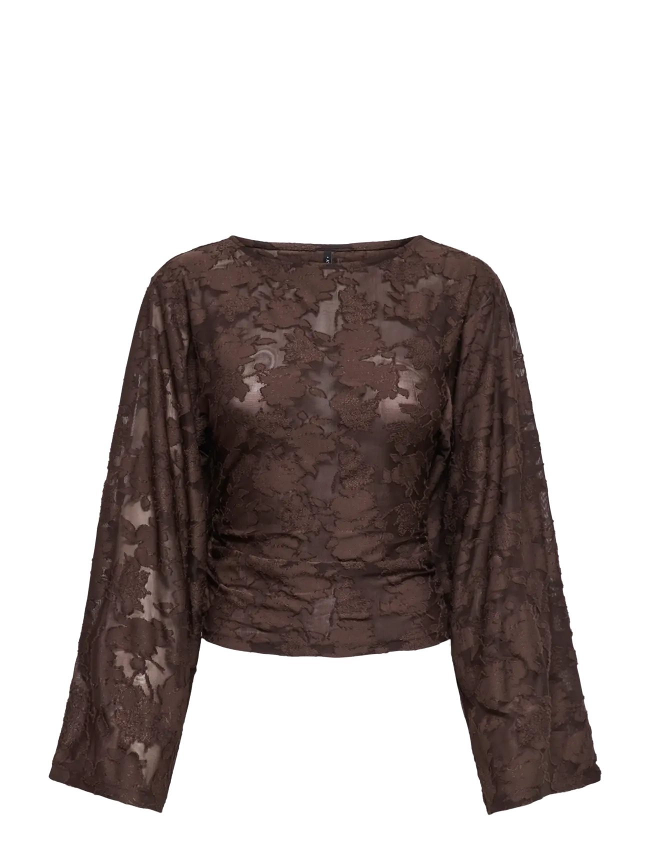 ONLY ONLNADIA L/S RUCHING TOP JRS - ONLY - COFFEE BEAN / brown