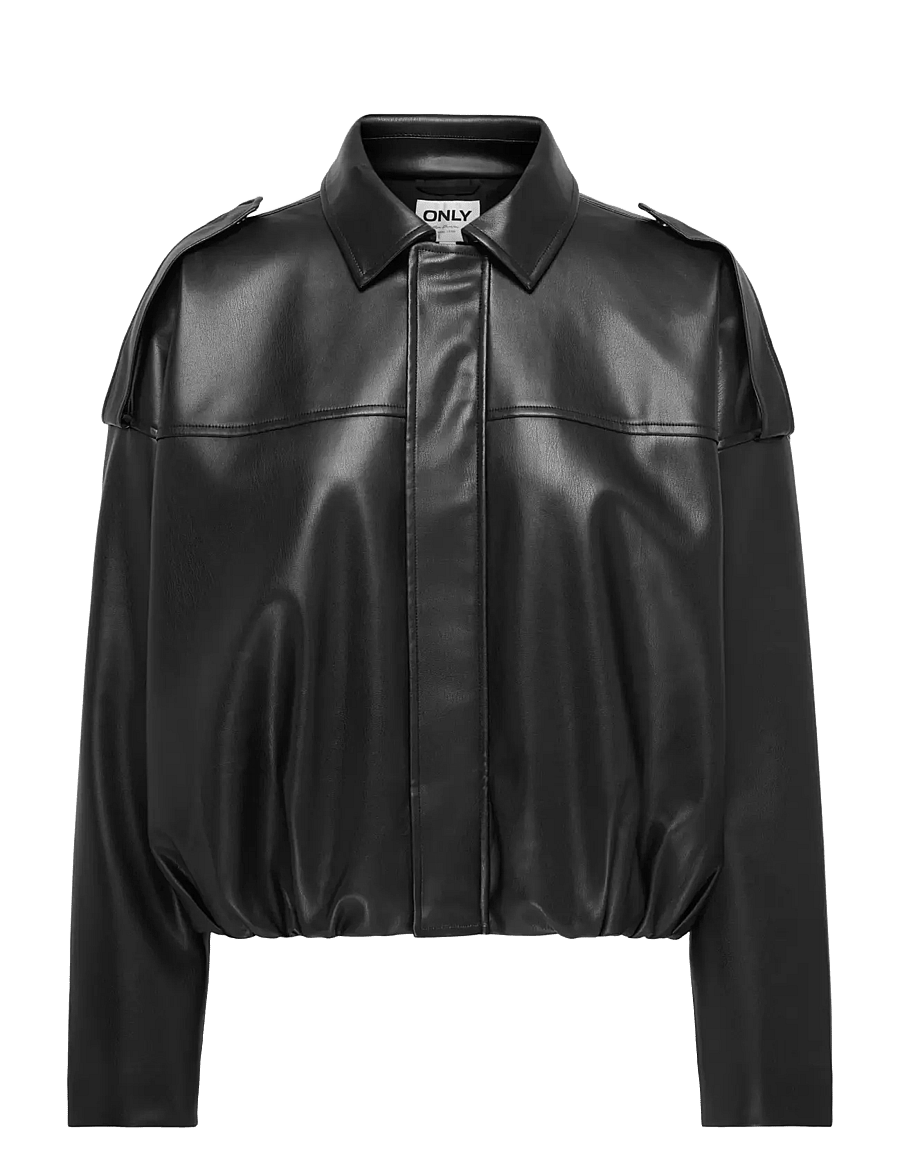 ONLY - ONLMOON-NELI L/S FAUX LEATHER BOMBER PNT - forårsjakker - black - 1