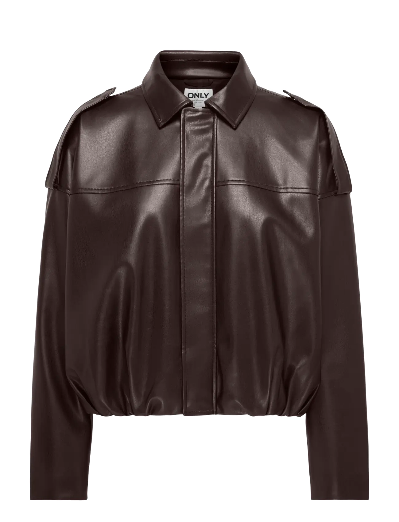 ONLY - ONLMOON-NELI L/S FAUX LEATHER BOMBER PNT - chocolate torte - 1