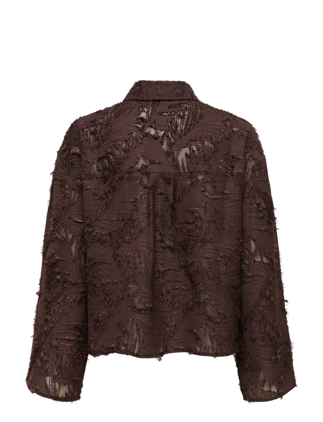 ONLY - ONLMOVIDA L/S JAQUARD SHIRT WVN - long-sleeved shirts - coffee bean - 1