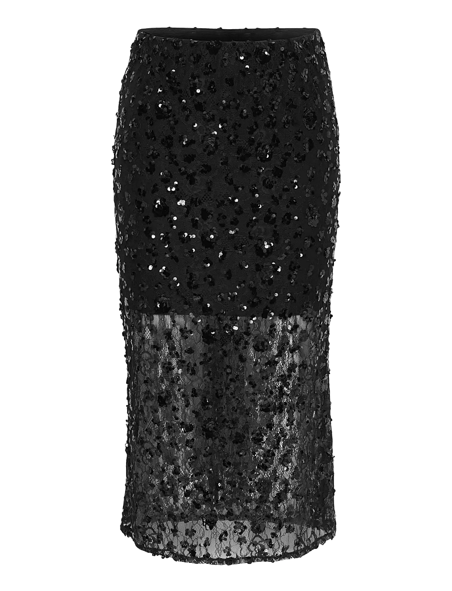 ONLY - ONLCELY SEQUINS MIDI SKIRT WVN - sequin skirts - black - 1