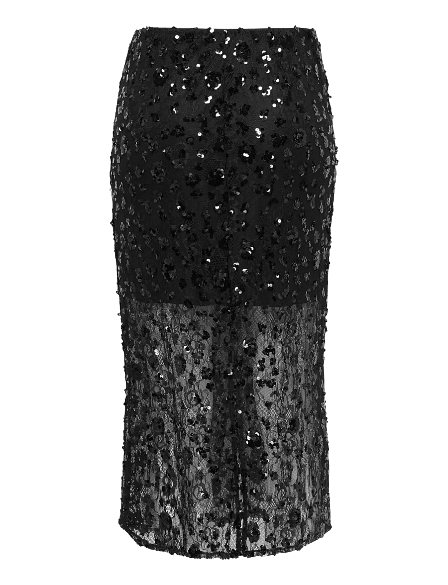 ONLY - ONLCELY SEQUINS MIDI SKIRT WVN - sequin skirts - black - 2