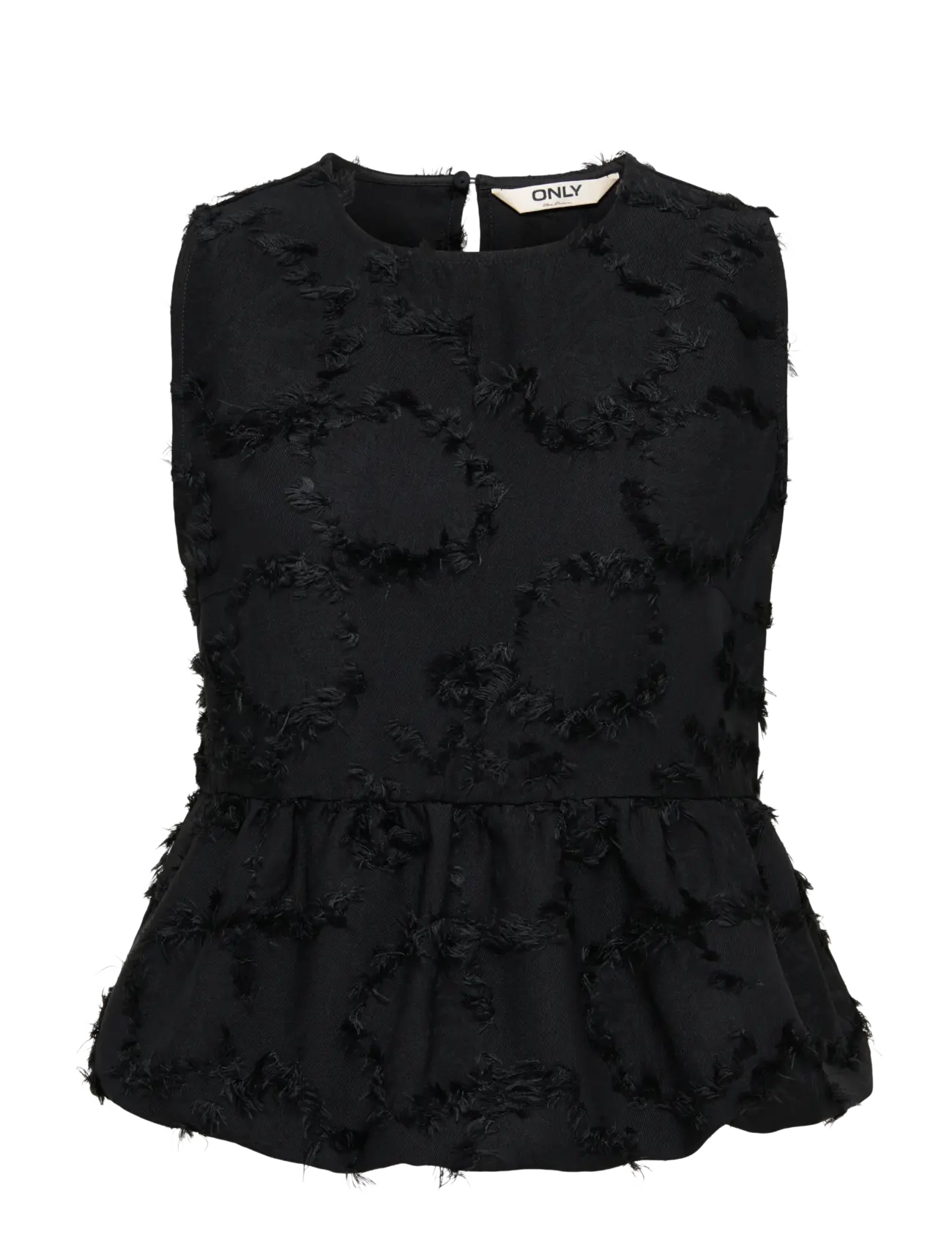 ONLY - ONLMETINA S/L JACQUARD DOBBY TOP WVN - Ärmlösa blusar - black - 1