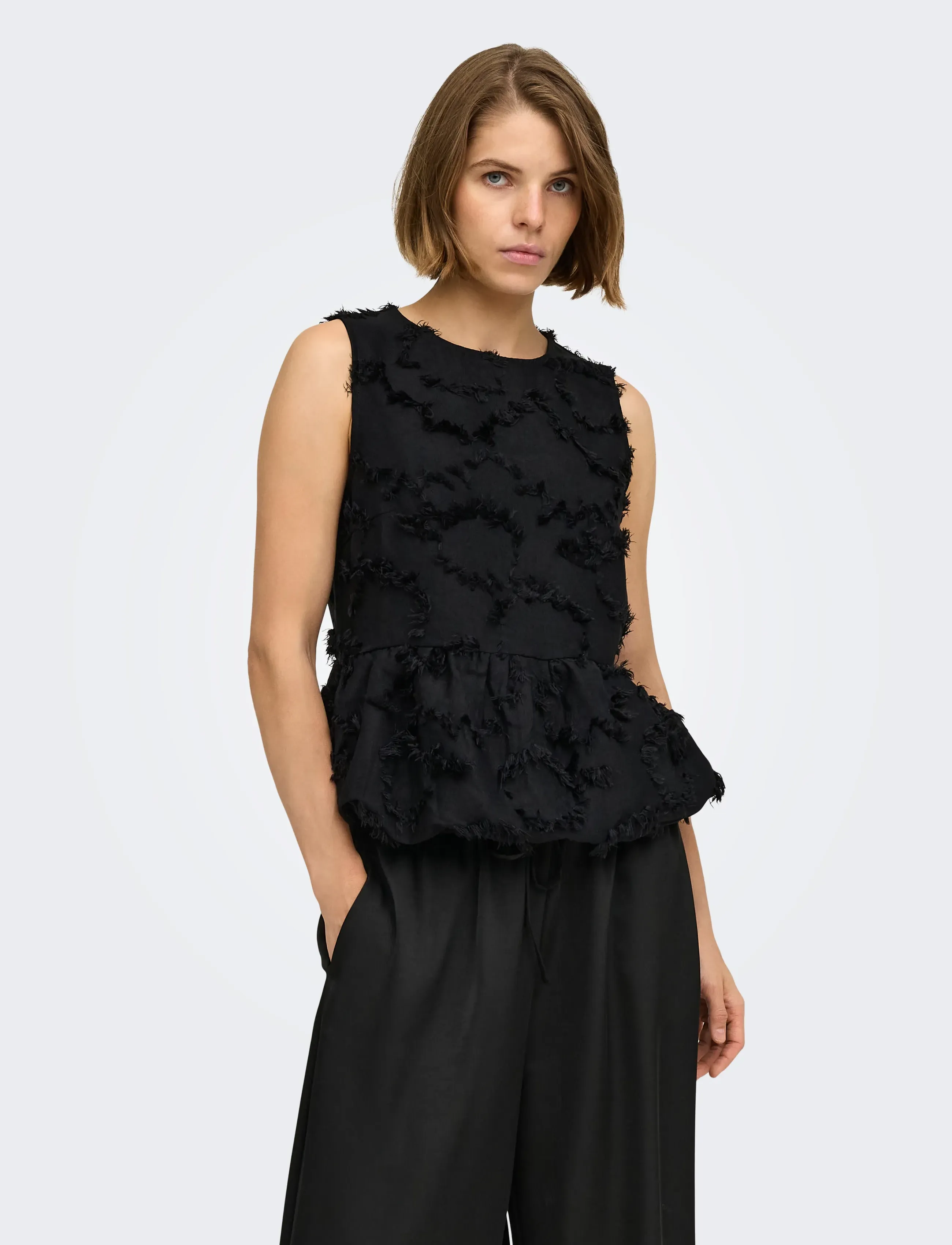 Onlmetina S/L Jacquard Dobby Top Wvn