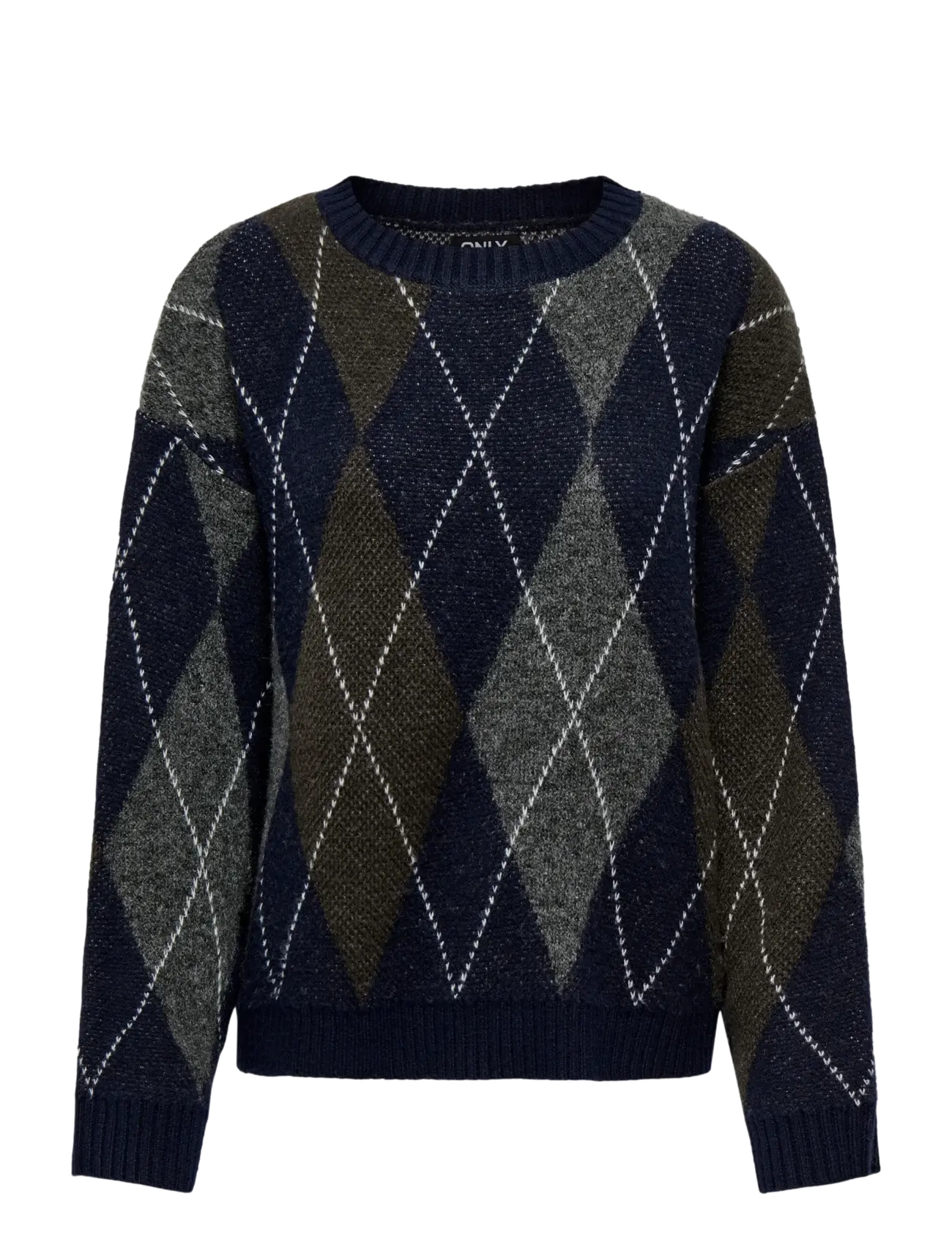 ONLY ONLRHOMBUS ARGYLE PULLOVER KNT NOOS - Strickmode - NIGHT SKY / navy