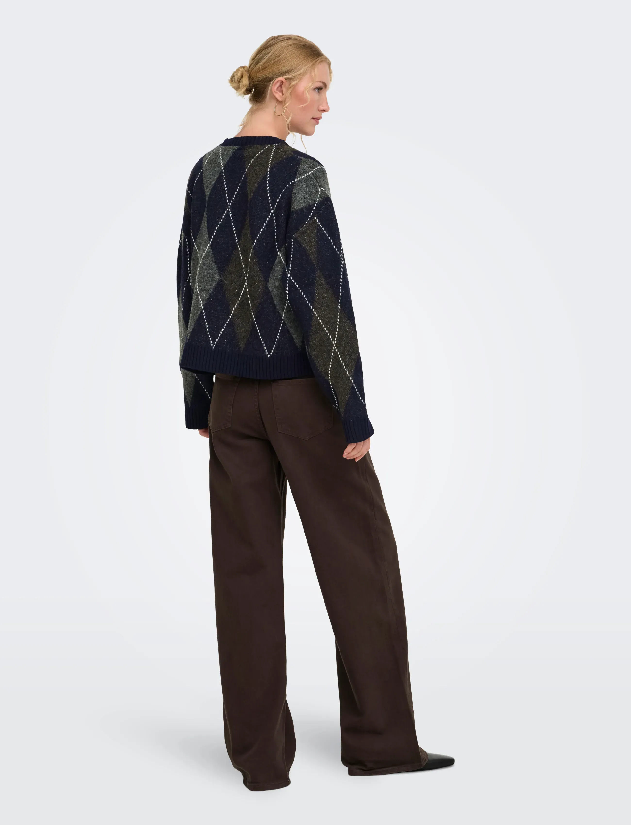 ONLY - ONLRHOMBUS ARGYLE PULLOVER KNT NOOS - night sky - 3