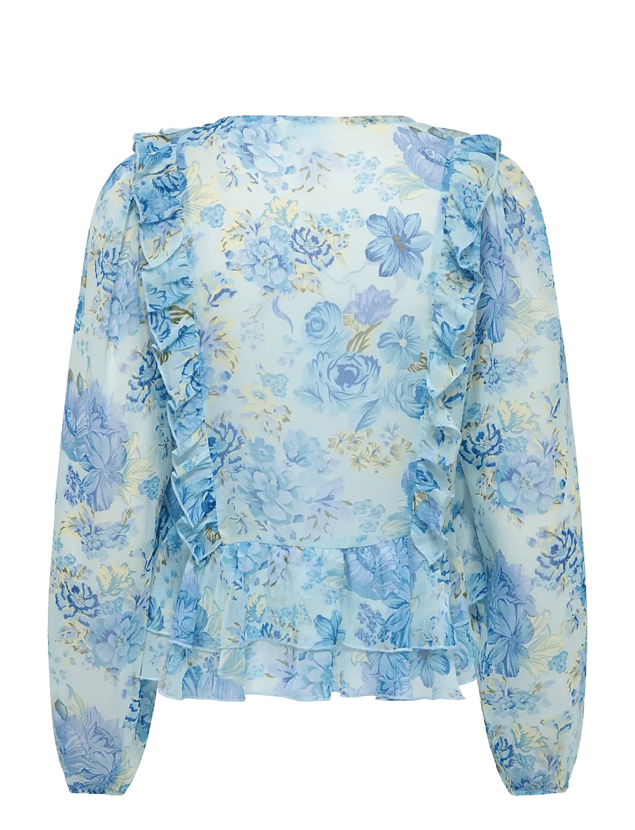 ONLY - ONLVICTORIA LS FRILL TOP WVN EX - langærmede bluser - cloud dancer - 2