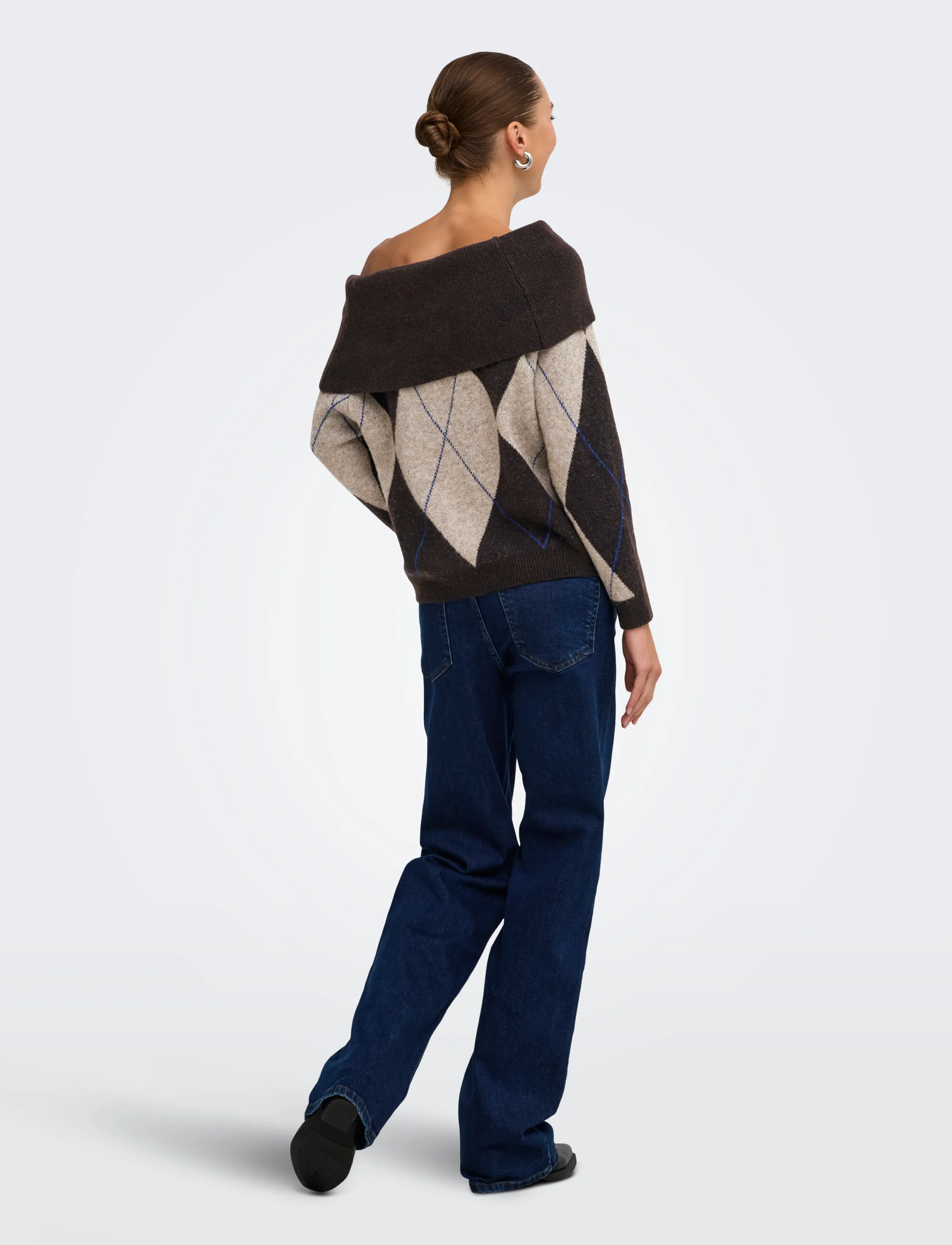 ONLY - ONLALIVIA LS OFF SHOULDER KNT - stickade tröjor - coffee bean - 3