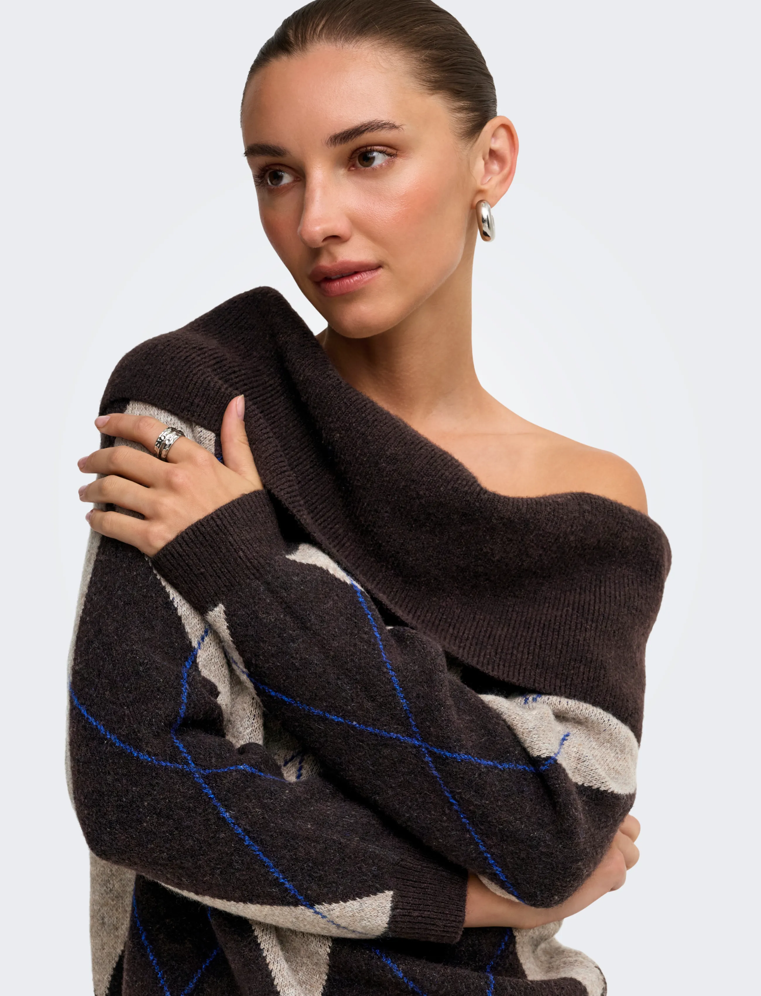 ONLY ONLALIVIA LS OFF SHOULDER KNT - Geburtstag - COFFEE BEAN / brown