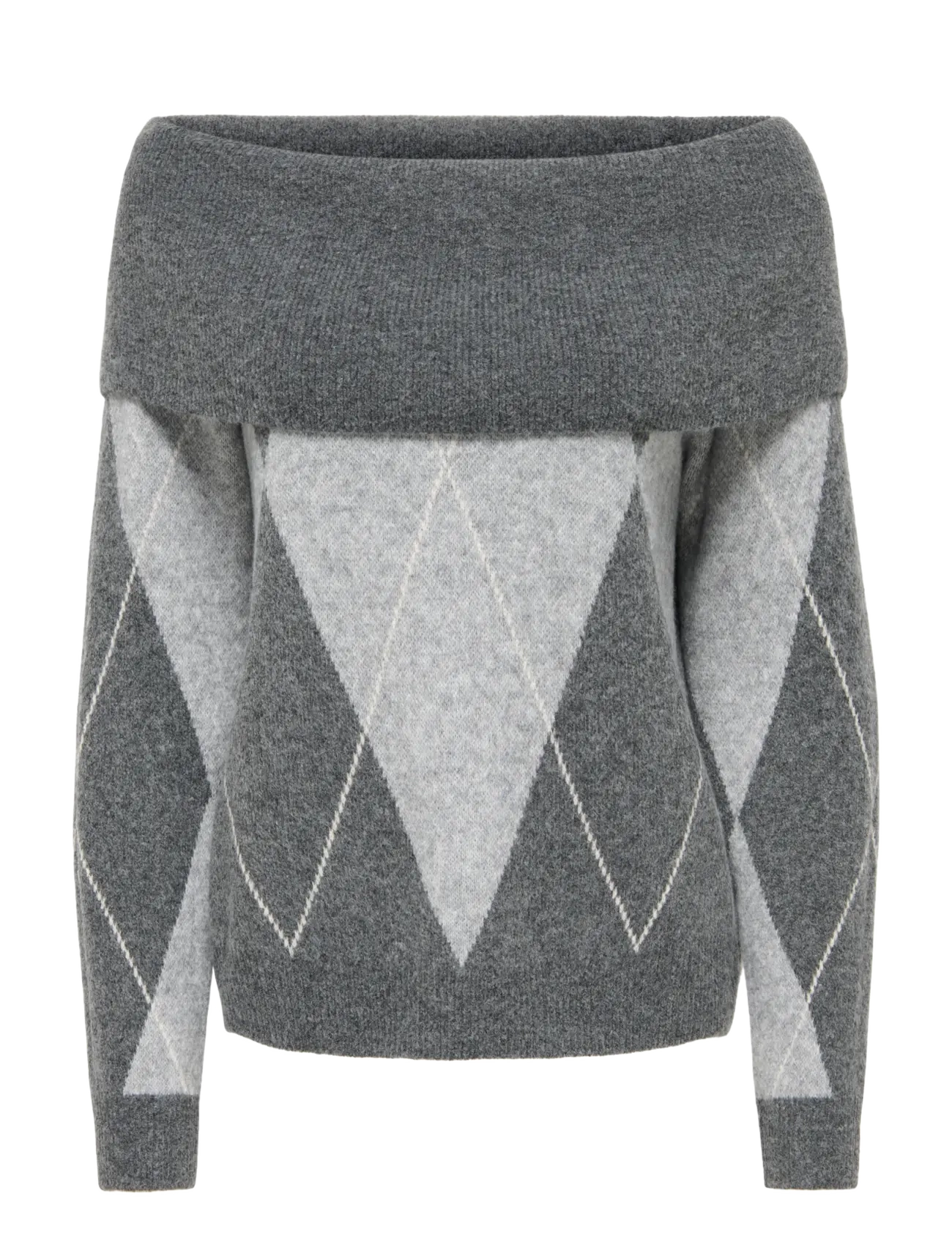 ONLY ONLALIVIA LS OFF SHOULDER KNT - Only - DARK GREY MELANGE / grey