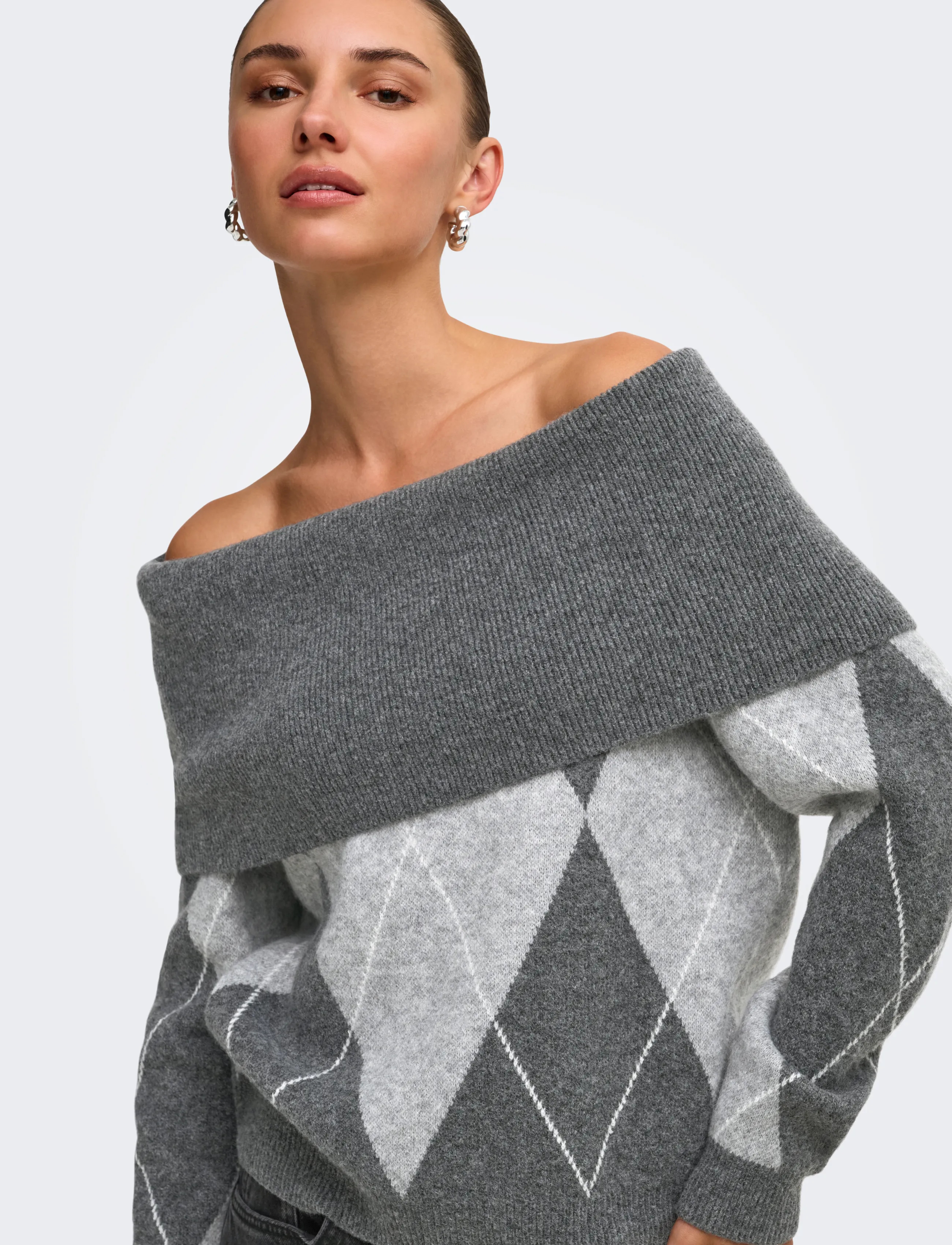 ONLY Onlalivia Ls Off Shoulder Knt stickade tröjor dam – bild 6