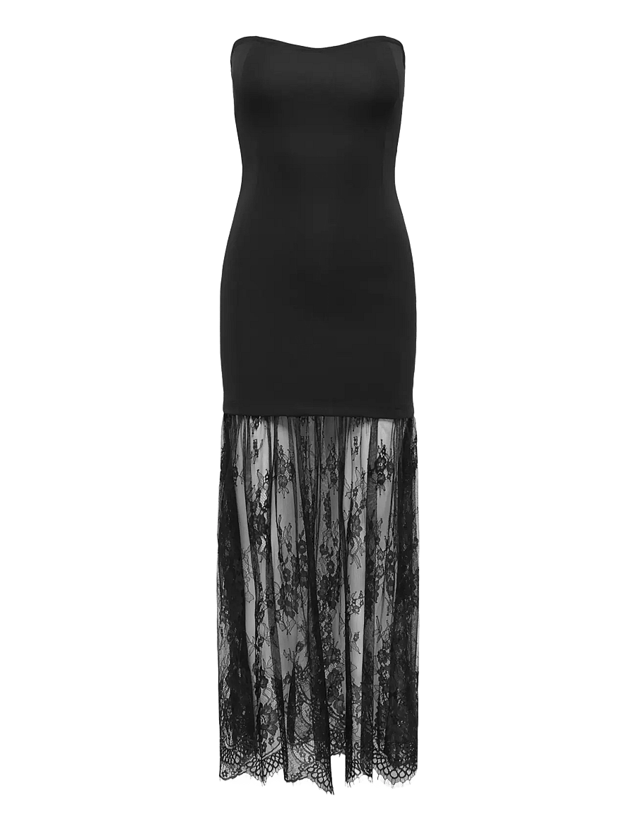 ONLY - ONLMAPLE S/L TUBE DRESS BOX JRS - blondekjoler - black - 0