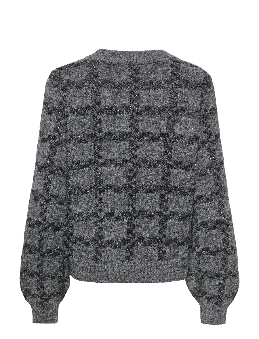 ONLY - ONLDOFFA LS O-NECK GLITTER KNT - pullover - dark grey melange - 2