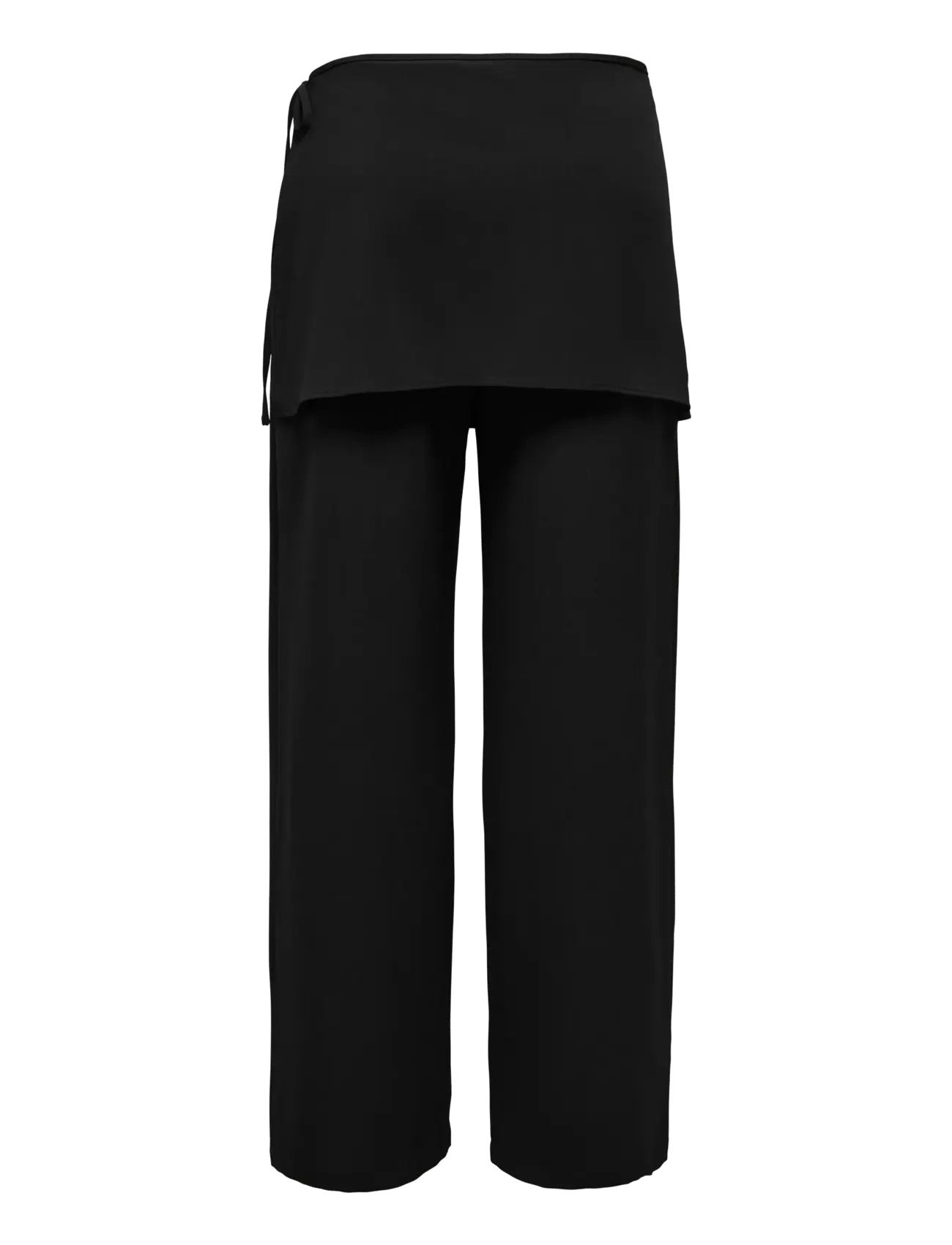ONLY - ONLBRETTY SKIRT DETAIL TROUSERS WVN EX - tiesaus kirpimo kelnės - black - 1