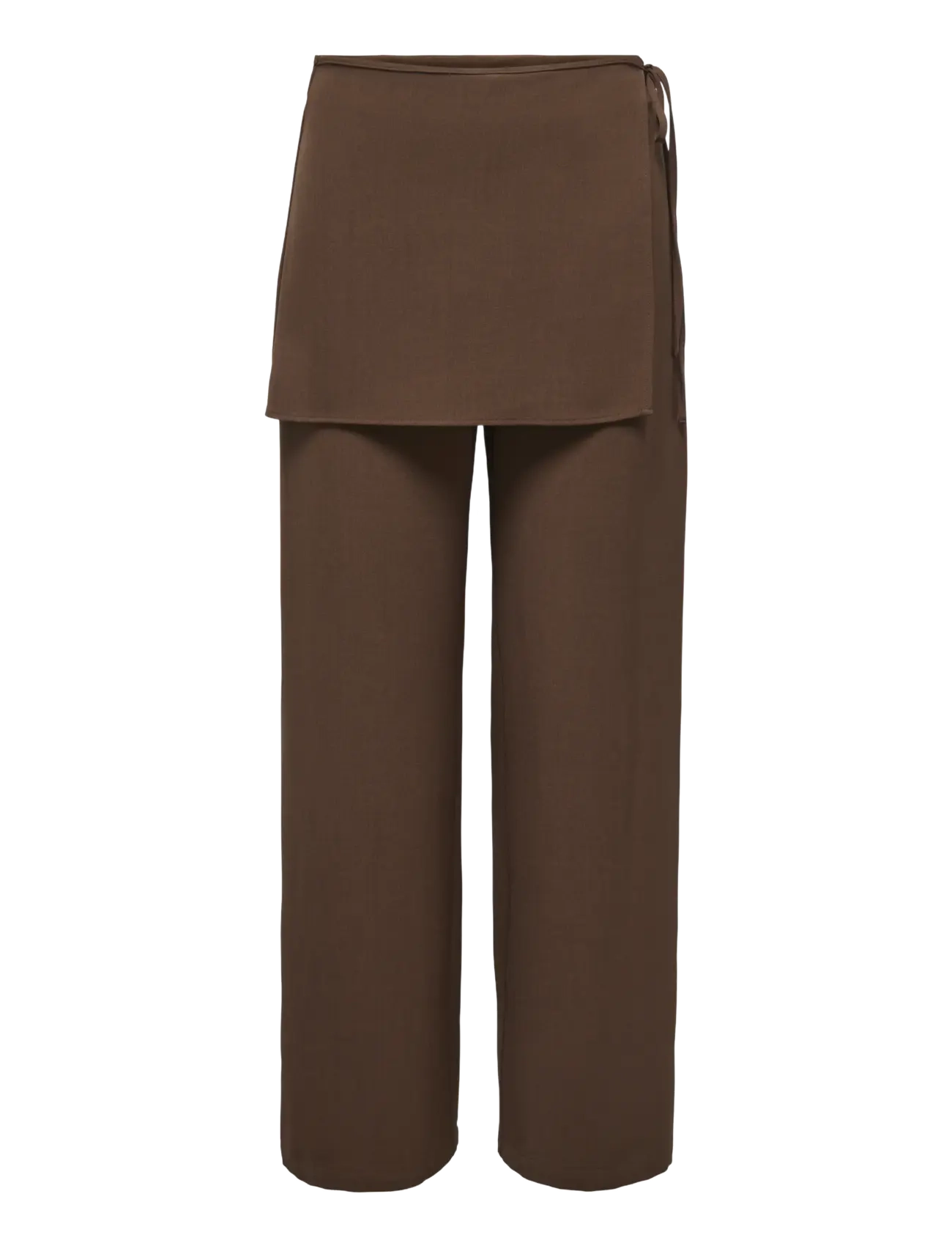 ONLY ONLBRETTY SKIRT DETAIL TROUSERS WVN EX - Officewear - CHOCOLATE BROWN / brown