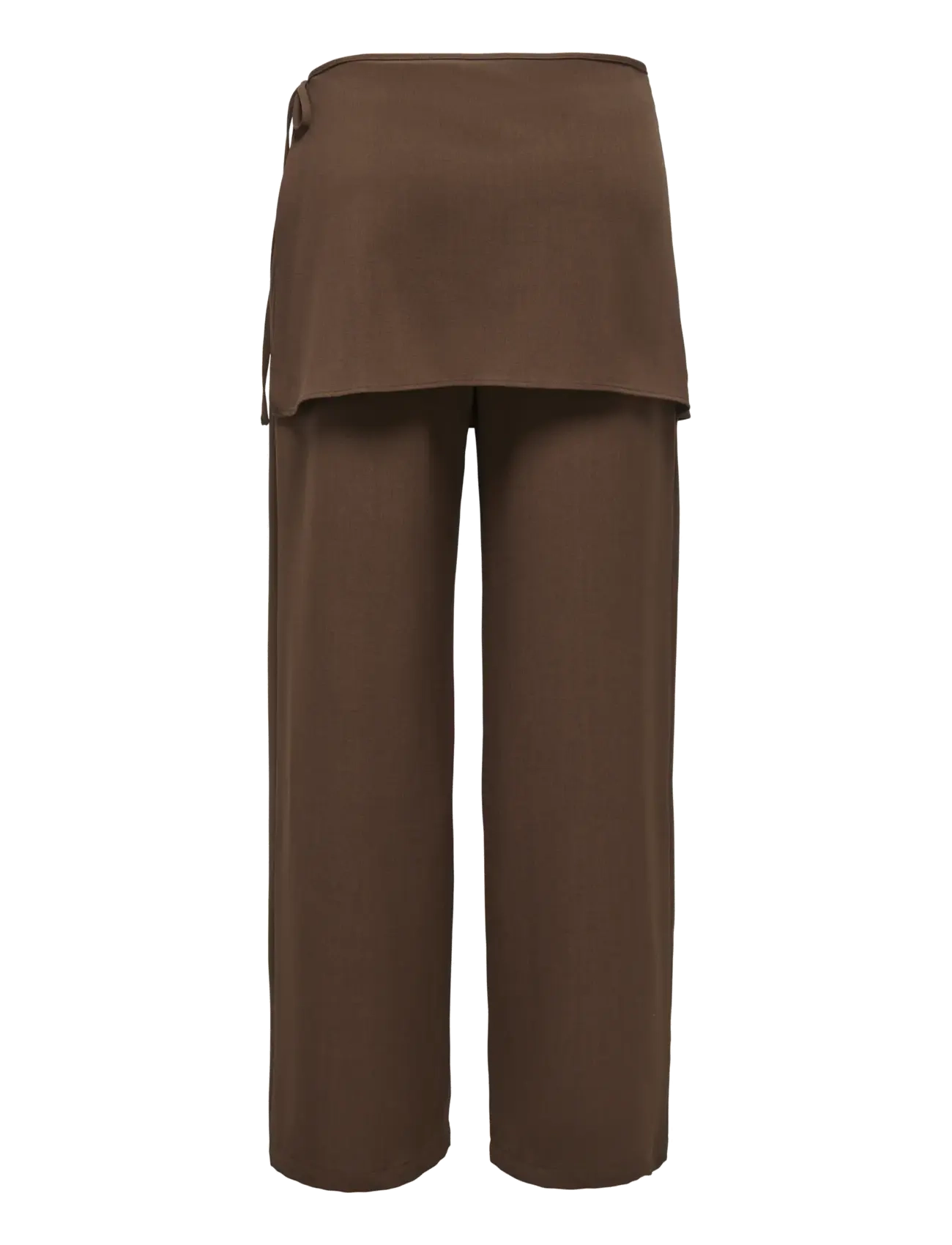 ONLY - ONLBRETTY SKIRT DETAIL TROUSERS WVN EX - broeken met rechte pijp - chocolate brown - 1