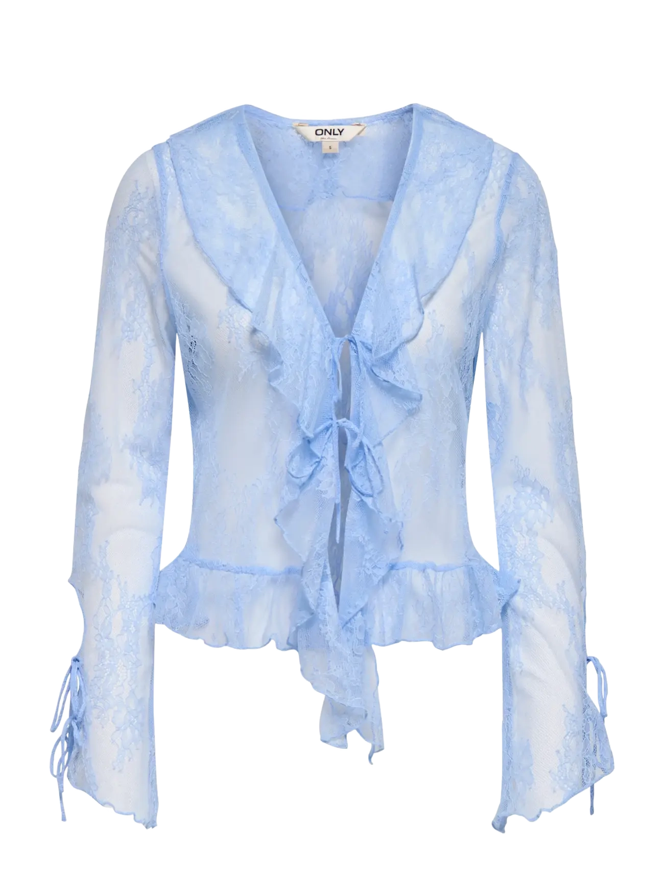 ONLY ONLCALIBEA L/S RUFFLE TOP WVN EX - Bluser - CASHMERE BLUE / blue