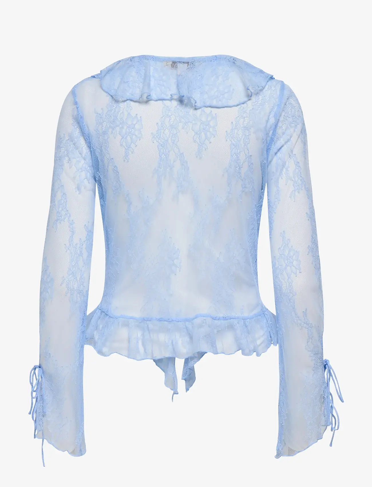 ONLY - ONLCALIBEA L/S RUFFLE TOP WVN EX - langærmede bluser - cashmere blue - 2