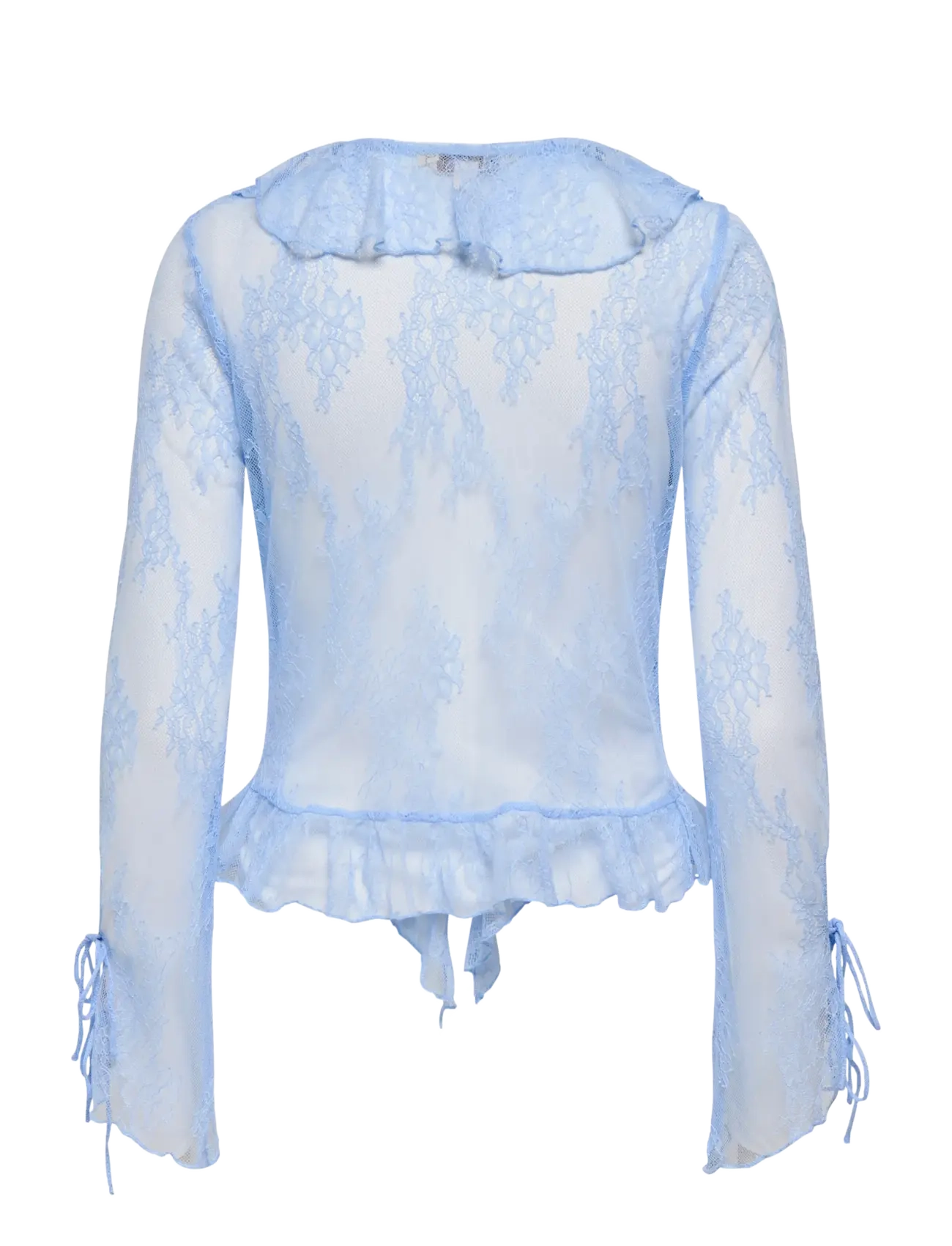 ONLY - ONLCALIBEA L/S RUFFLE TOP WVN EX - långärmade blusar - cashmere blue - 2