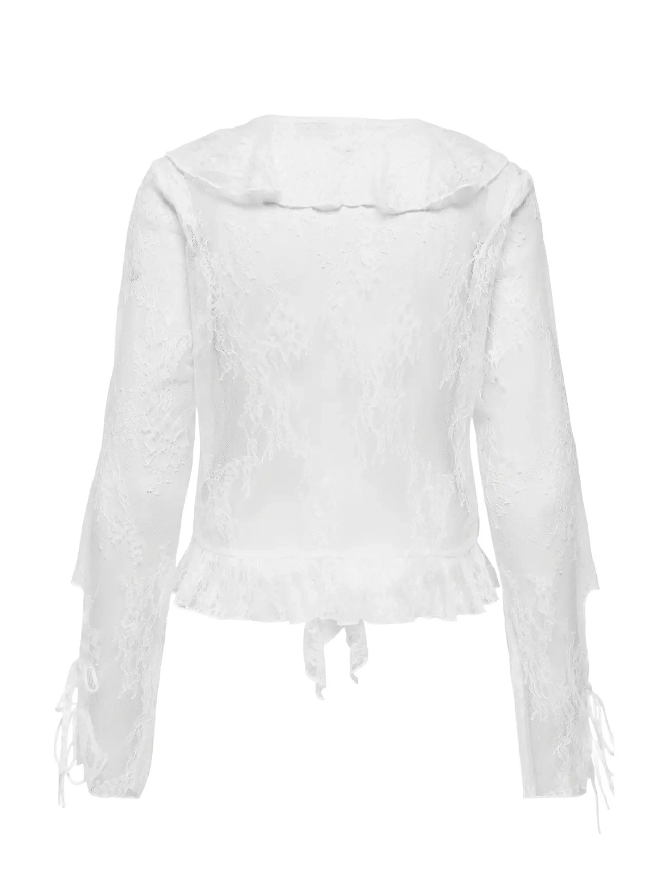 ONLY - ONLCALIBEA L/S RUFFLE TOP WVN EX - long sleeved blouses - cloud dancer - 2