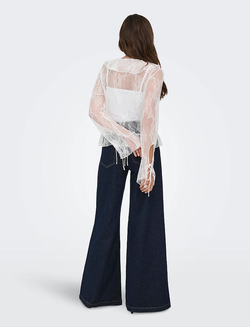 ONLY - ONLCALIBEA L/S RUFFLE TOP WVN EX - langärmlige blusen - cloud dancer - 3